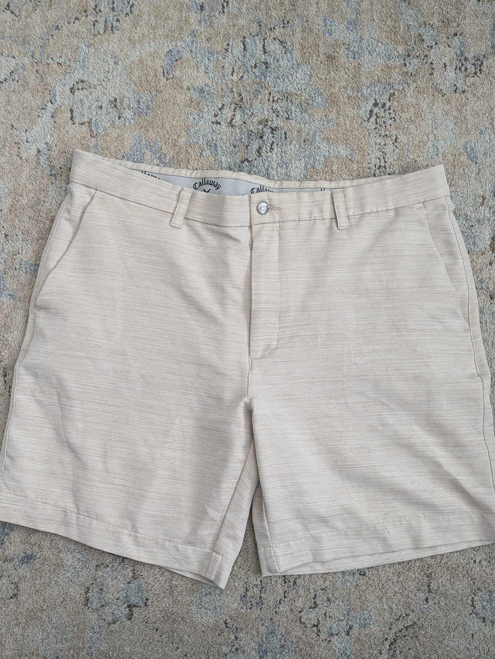 Callaway Men's Light Beige Performance Flat-Front Shorts